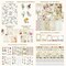 Vintage Botanical Scrapbooking Supplies Kit, Aesthetic Flower Scrapbook Kit for Bullet Junk Journal, 12 Rolls Washi Tape, Stickers Papers for DIY Journaling Supplies, Craft Gift for Girl Women